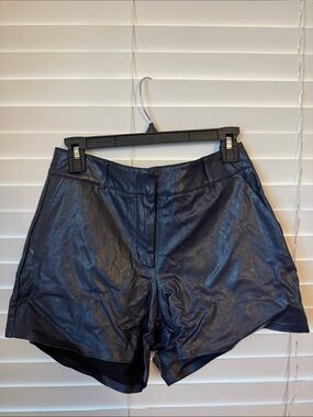 Commando Navy Blue High-Waist Faux Leather Shorts